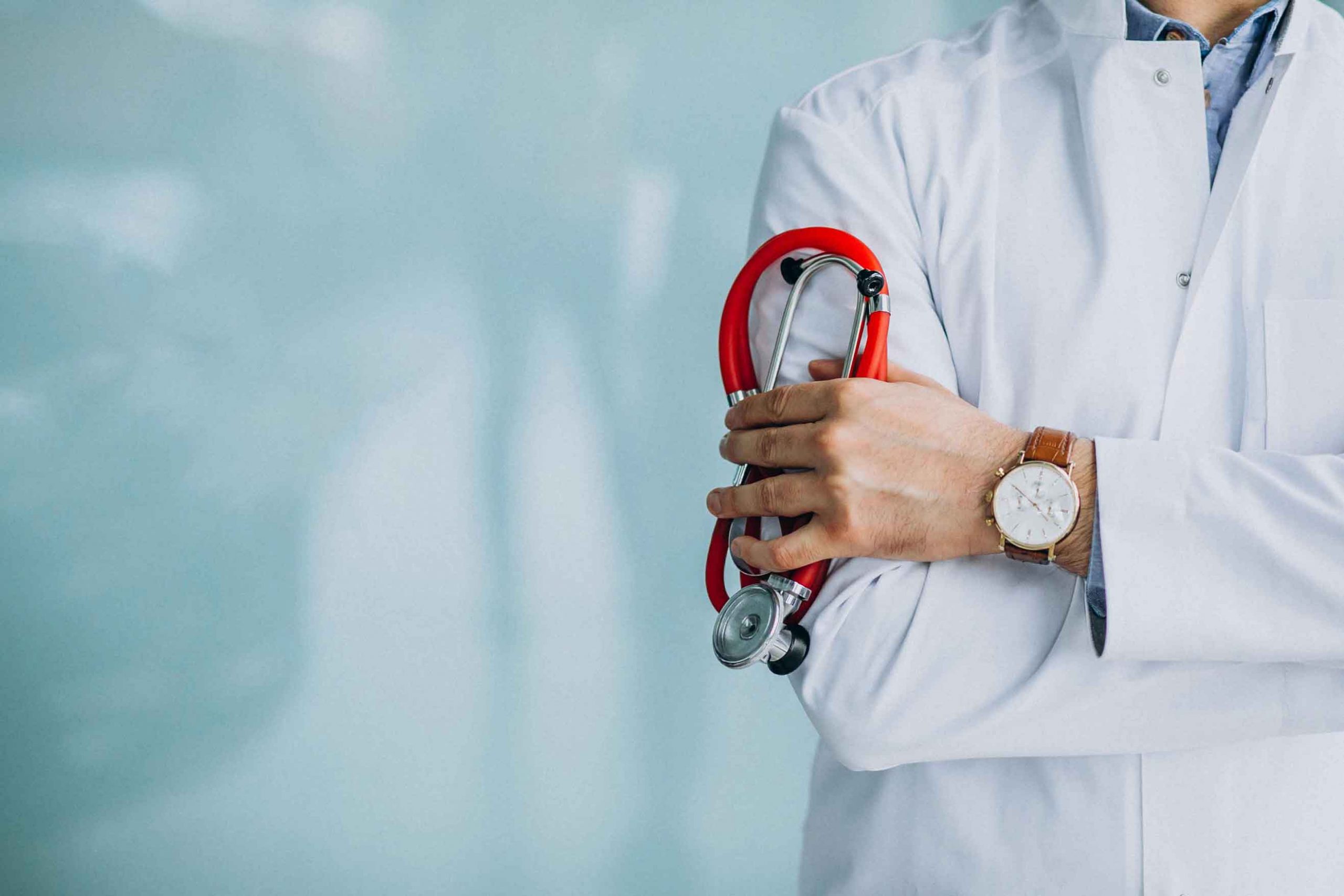 Man With stethoscope at Health Industry